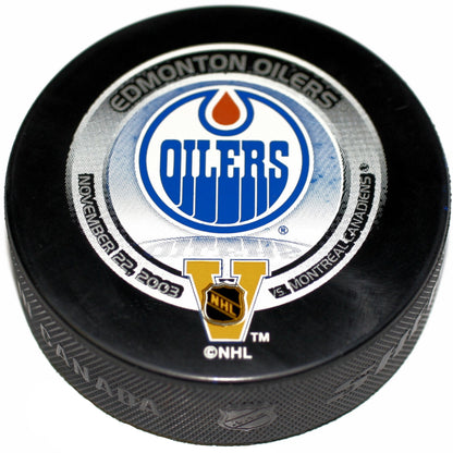 2003 NHL Heritage Classic Game Style Collectible Hockey Puck -Montreal Canadiens vs Edmonton Oilers-