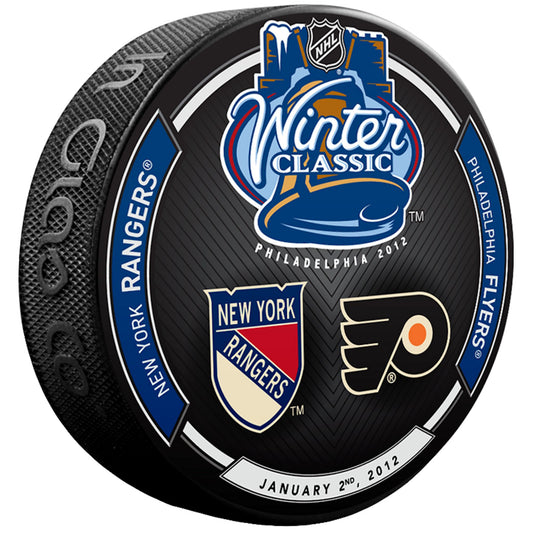 2012 NHL Winter Classic Dueling Collectible Hockey Puck -NY Rangers vs Philadelphia Flyers-