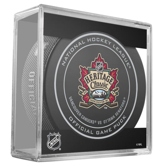 2014 NHL Heritage Classic Game Style Collectible Hockey Puck -Ottawa Senators vs Vancouver Canucks-