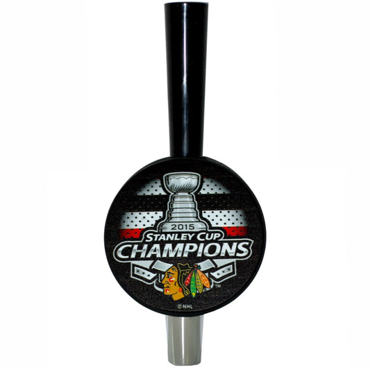 Chicago Blackhawks 2015 Stanley Cup Champions Tall-Boy Hockey Puck Beer Tap Handle