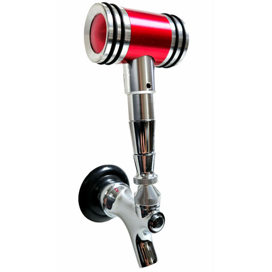 Speed Series Machined Red and Silver Gear Shifter Beer Tap Handle