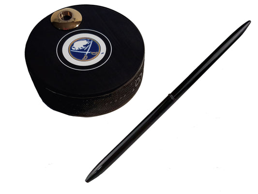 Buffalo Sabres Auto Series Artisan Hockey Puck Desk Pen Holder With Our #96 Sleek Pen