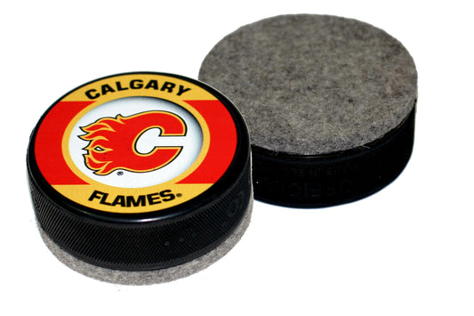 Calgary Flames Retro Series Hockey Puck Board Eraser For Chalk and Whiteboards