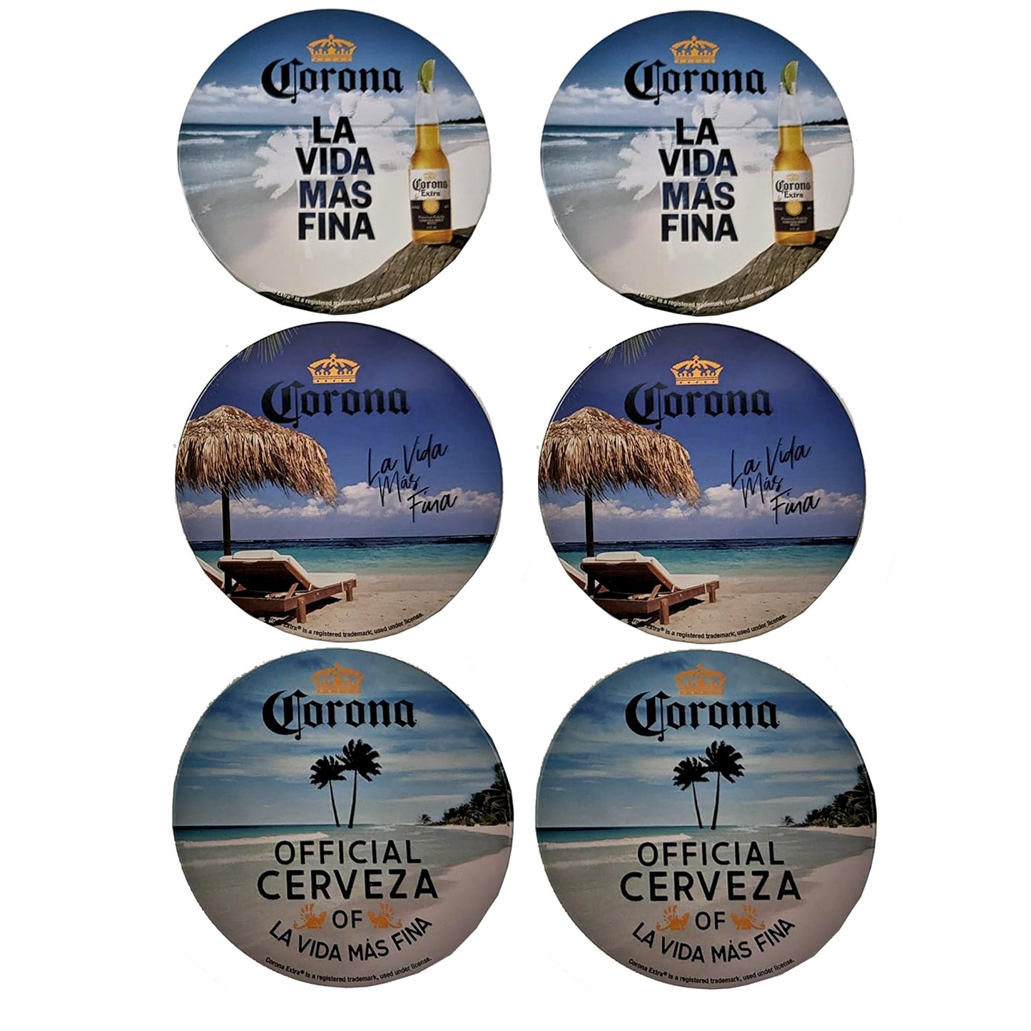 Corona Officially Licensed Coaster 6-Piece Set w/ Holder