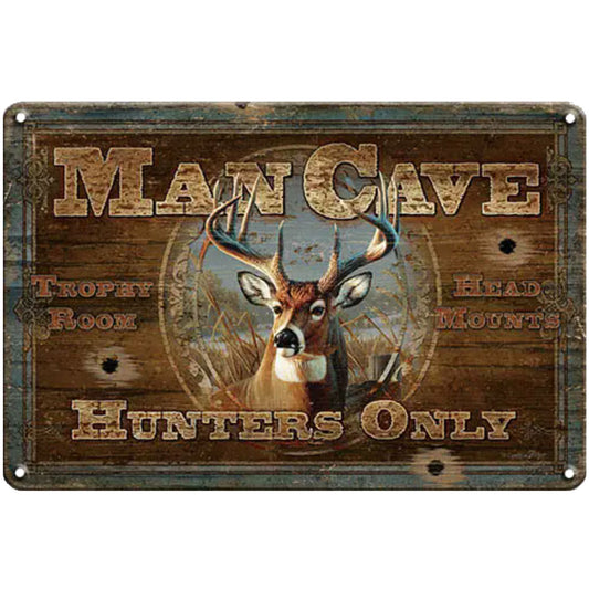 Man Cave Deer Hunters Only Hunters Series Metal Bar Sign