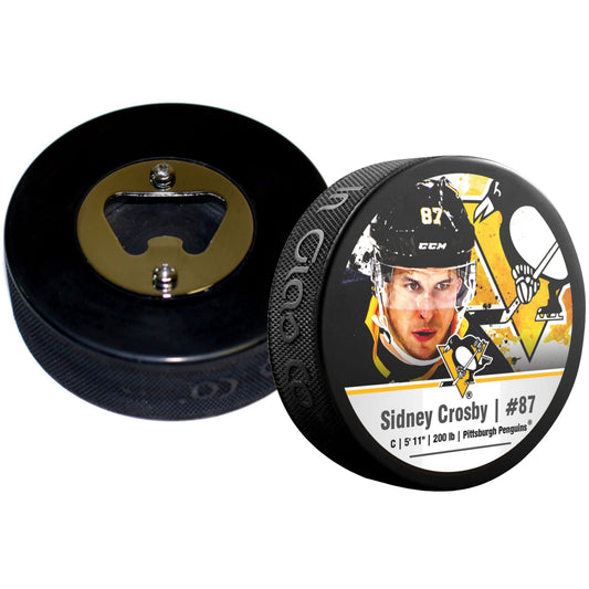 Pittsburgh Penguins Sidney Crosby Player Series Hockey Puck Bottle Opener