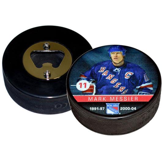 New York Rangers Mark Messier Player Series Hockey Puck Bottle Opener