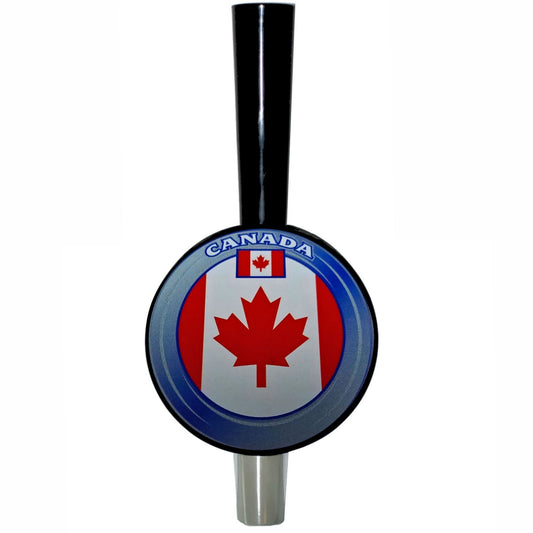 Canadian Flag Tall-Boy Hockey Puck Beer Tap Handle