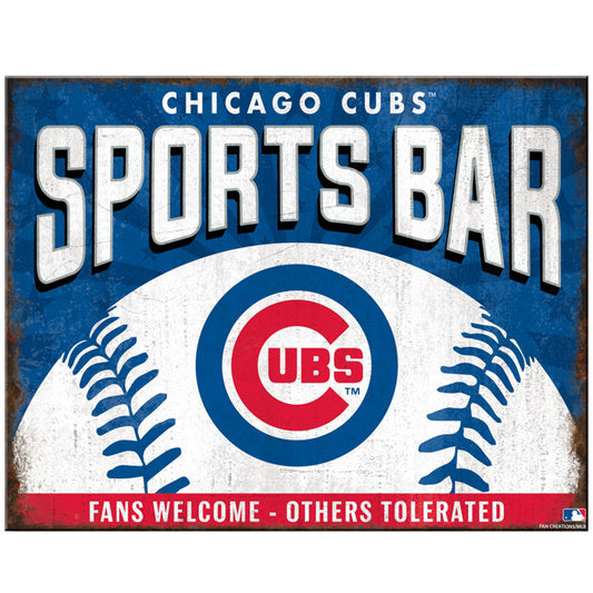 Chicago Cubs MLB Sports Bar Metal Sign