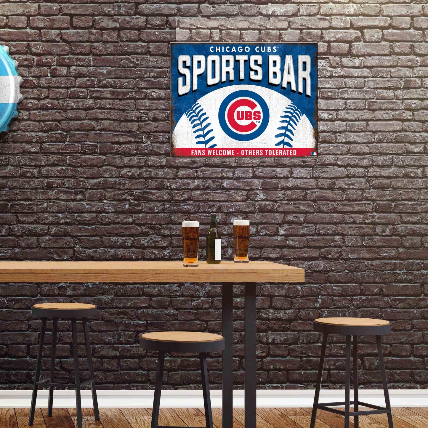 Chicago Cubs MLB Sports Bar Metal Sign