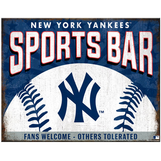 New York Yankees MLB Sports Bar Metal Sign