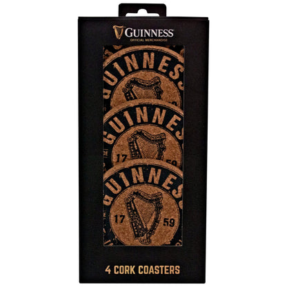 Guinness Officially Licensed Cork Coaster Set Of 4
