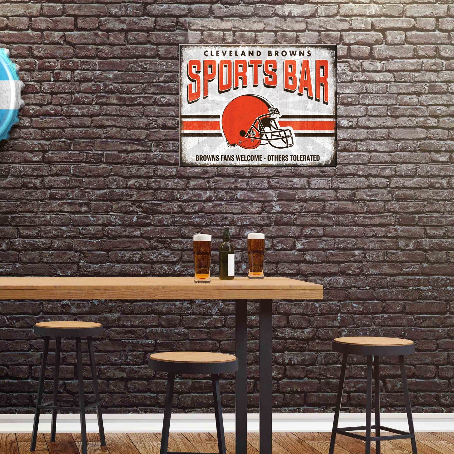 Cleveland Browns NFL Sports Bar Metal Sign