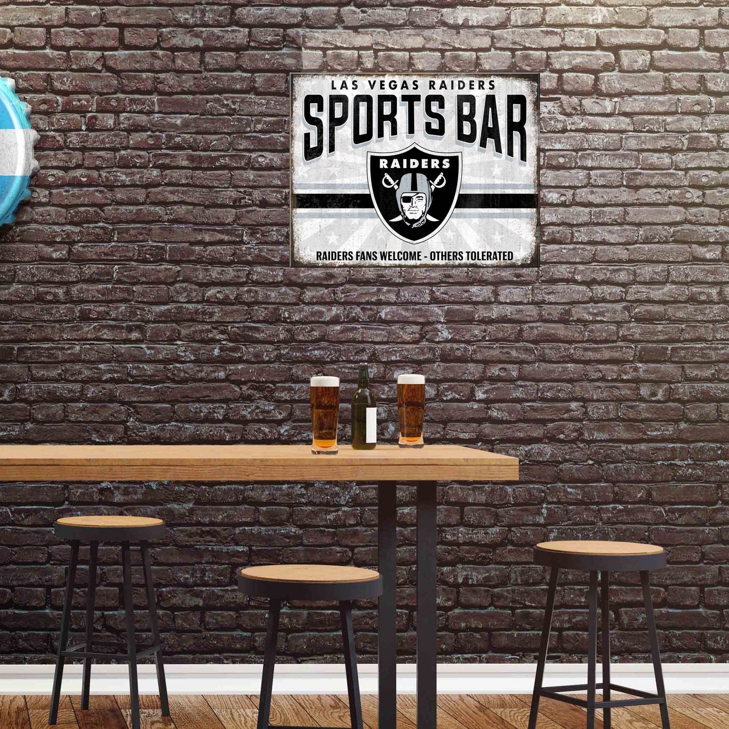 Las Vegas Raiders NFL Sports Bar Metal Sign