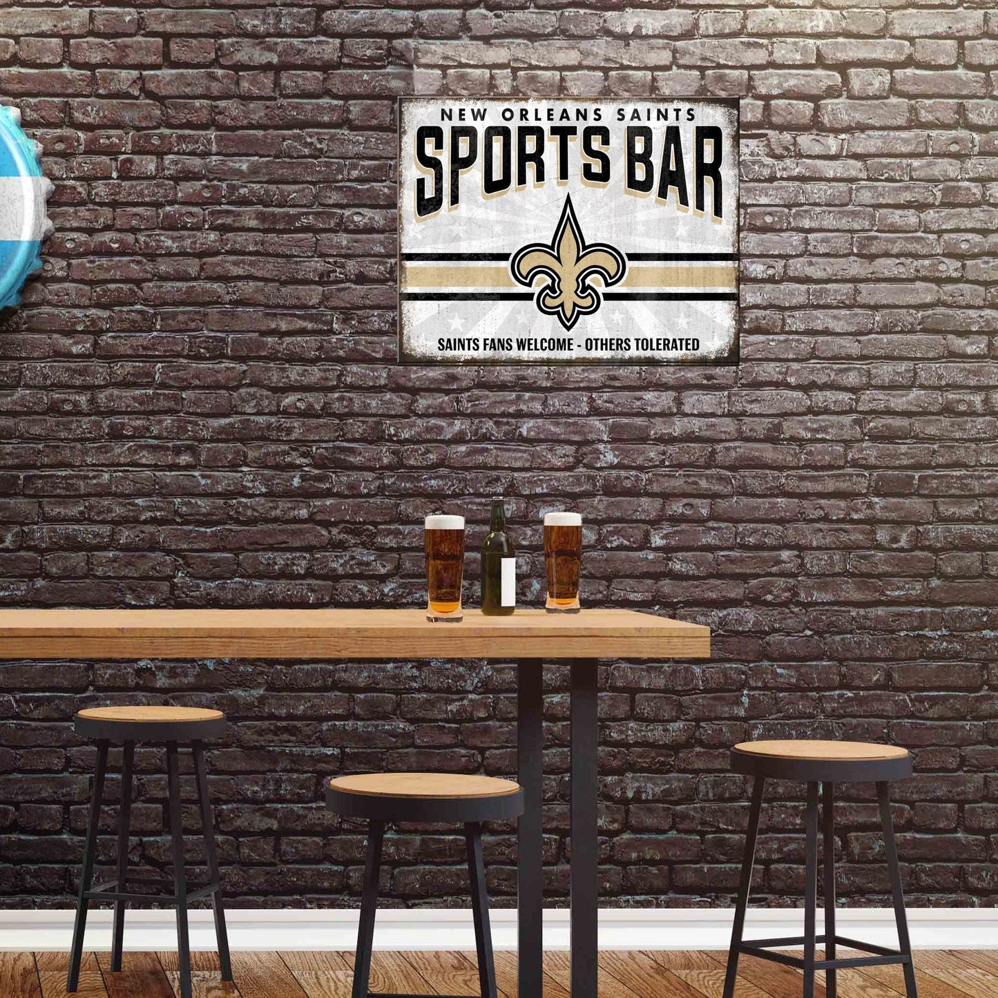 New Orleans Saints NFL Sports Bar Metal Sign
