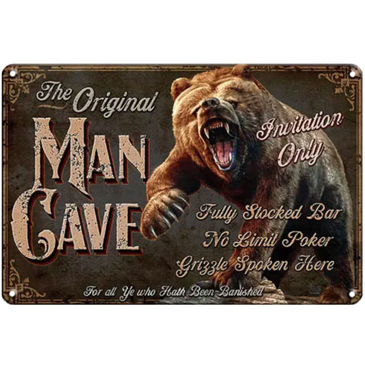 The Original Man Cave Hunters Series Metal Bar Sign