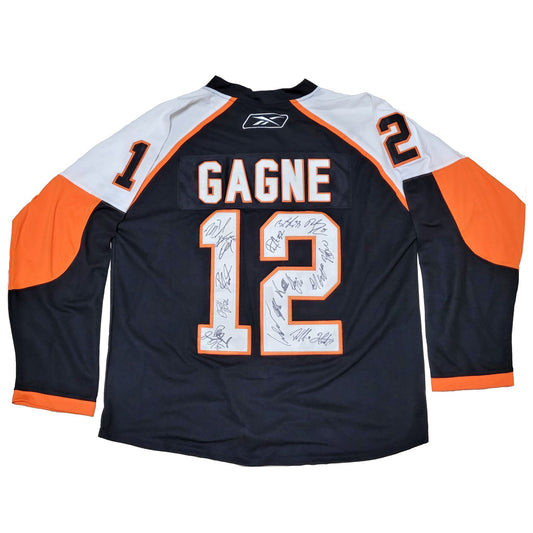2009-2010 Philadelphia Flyers Multi-Player Autographed Simone Gagne Jersey w/ COA