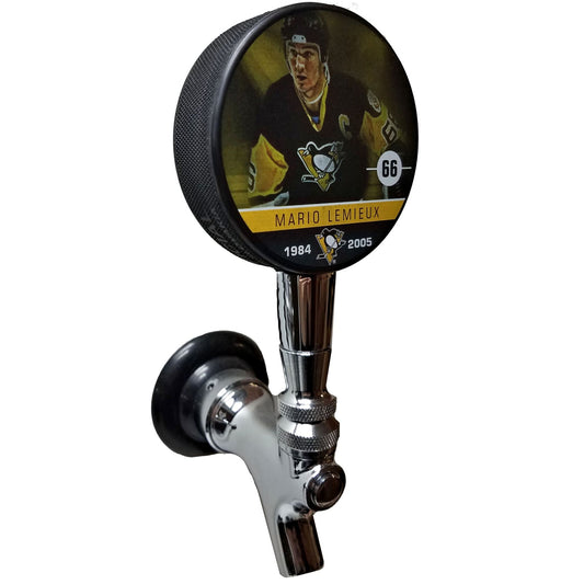 Pittsburgh Penguins Mario Lemieux Player Series Hockey Puck Beer Tap Handle