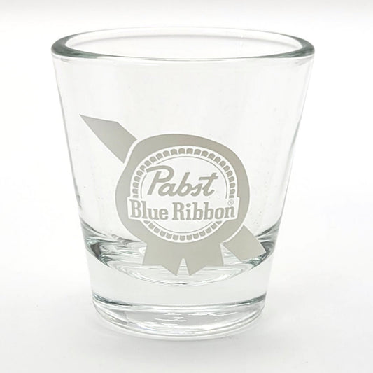 Pabst Blue Ribbon Collectible Clear Logo Shot Glass