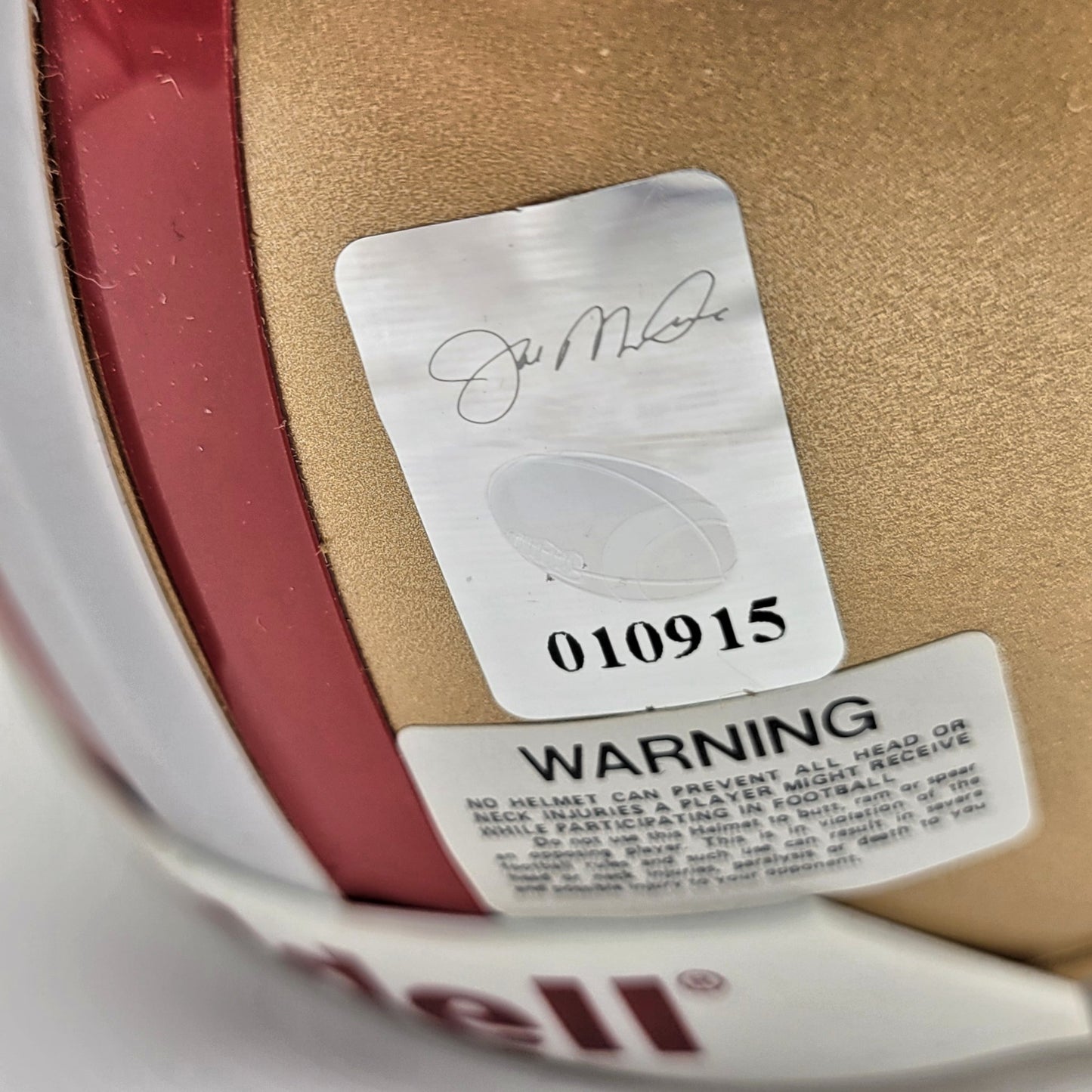 San Francisco 49ers Joe Montana Autographed Mini Football Helmet w/Authentication