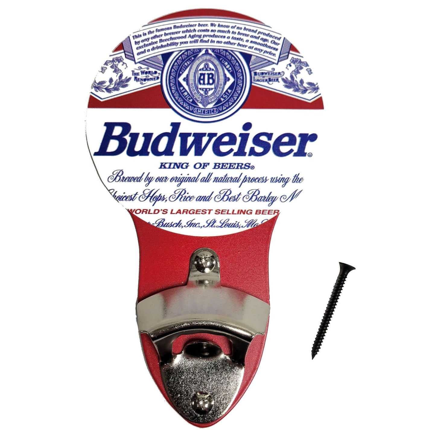Budweiser Metal Sign Bottle Opener