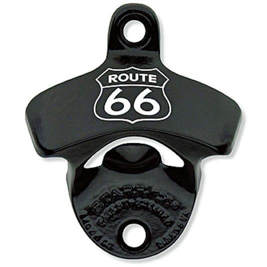 Route 66 Black Powder Coated Cast Iron Series Wall Mounted Man Cave Bottle Opener