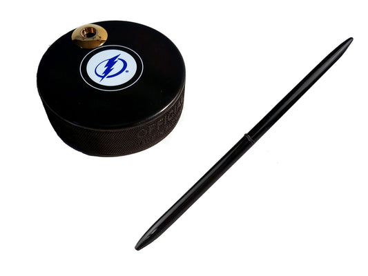 Tampa Bay Lightning Auto Series Artisan Hockey Puck Desk Pen Holder With Our #96 Sleek Pen