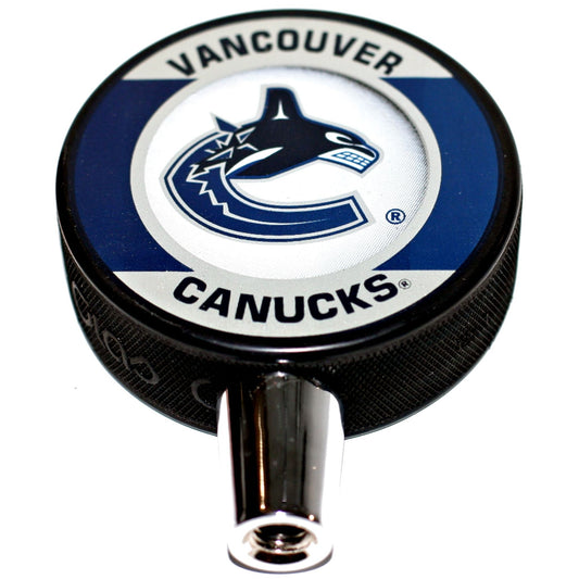 Vancouver Canucks Retro Series Hockey Puck Beer Tap Handle