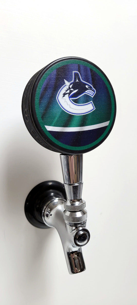 Vancouver Canucks Reverse Series Hockey Puck Beer Tap Handle