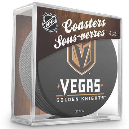 Vegas Golden Knights Drink Coaster Set Of Four Made from Real Hockey Pucks