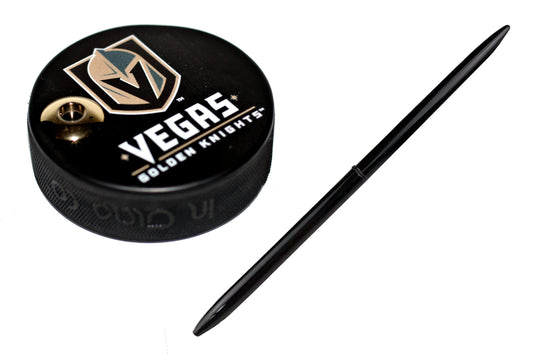 Vegas Golden Knights Basic Series Artisan Hockey Puck Desk Pen Holder With Our #96 Sleek Pen