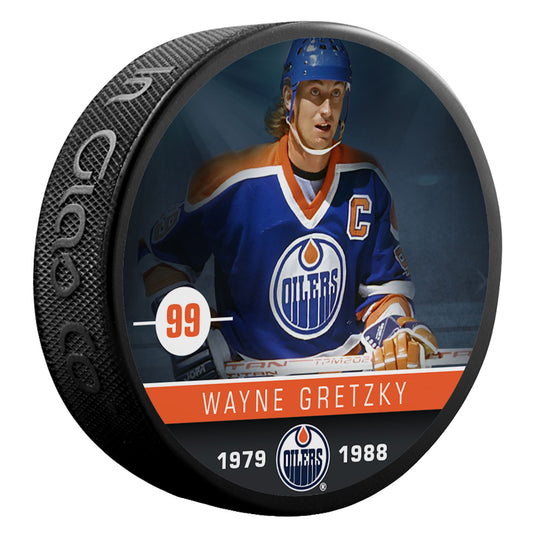 Wayne Gretzky Edmonton Oilers 'The Alumni' Player Series Souvenir Collector Hockey Puck