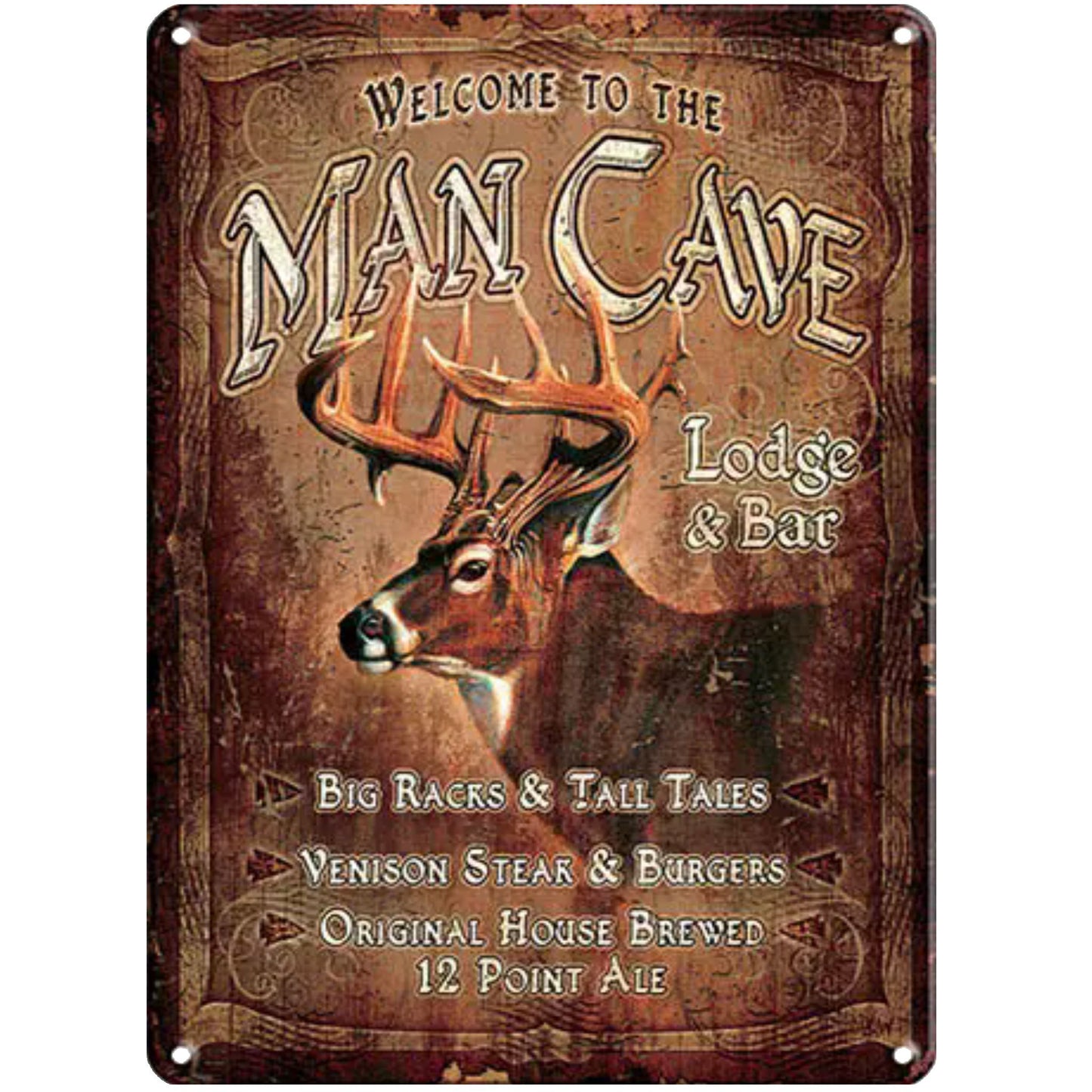 Welcome Deer Hunters Man Cave Hunters Series Metal Bar Sign