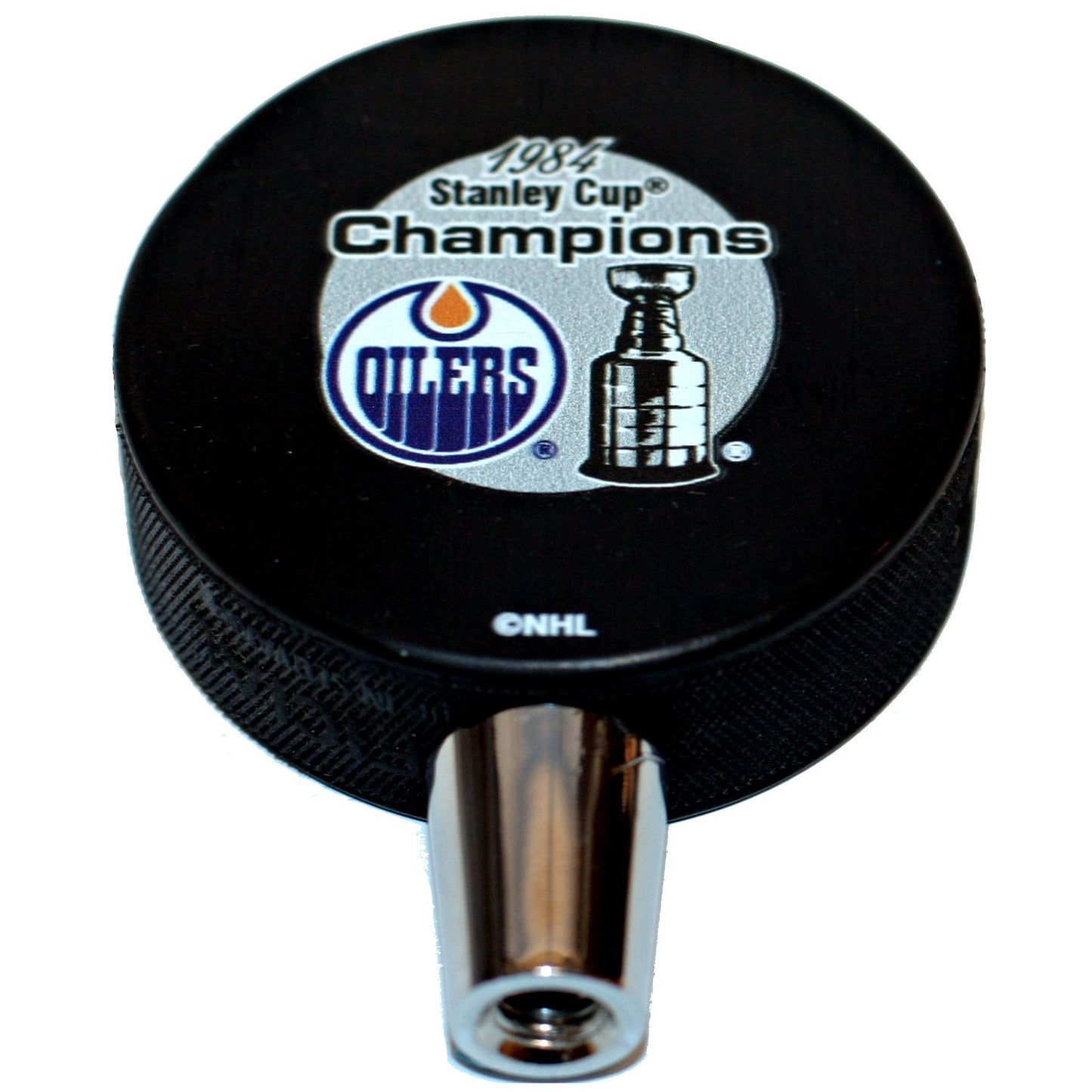 Edmonton Oilers 1984 Stanley Cup Champions Hockey Puck Beer Tap Handle