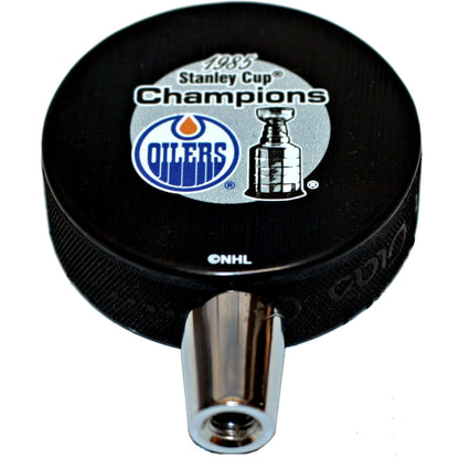 Edmonton Oilers 1985 Stanley Cup Champions Hockey Puck Beer Tap Handle