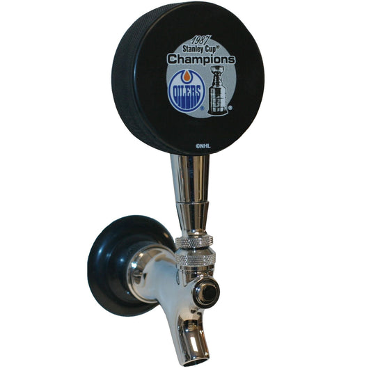 Edmonton Oilers 1987 Stanley Cup Champions Hockey Puck Beer Tap Handle