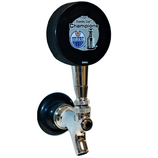 Edmonton Oilers 1990 Stanley Cup Champions Hockey Puck Beer Tap Handle