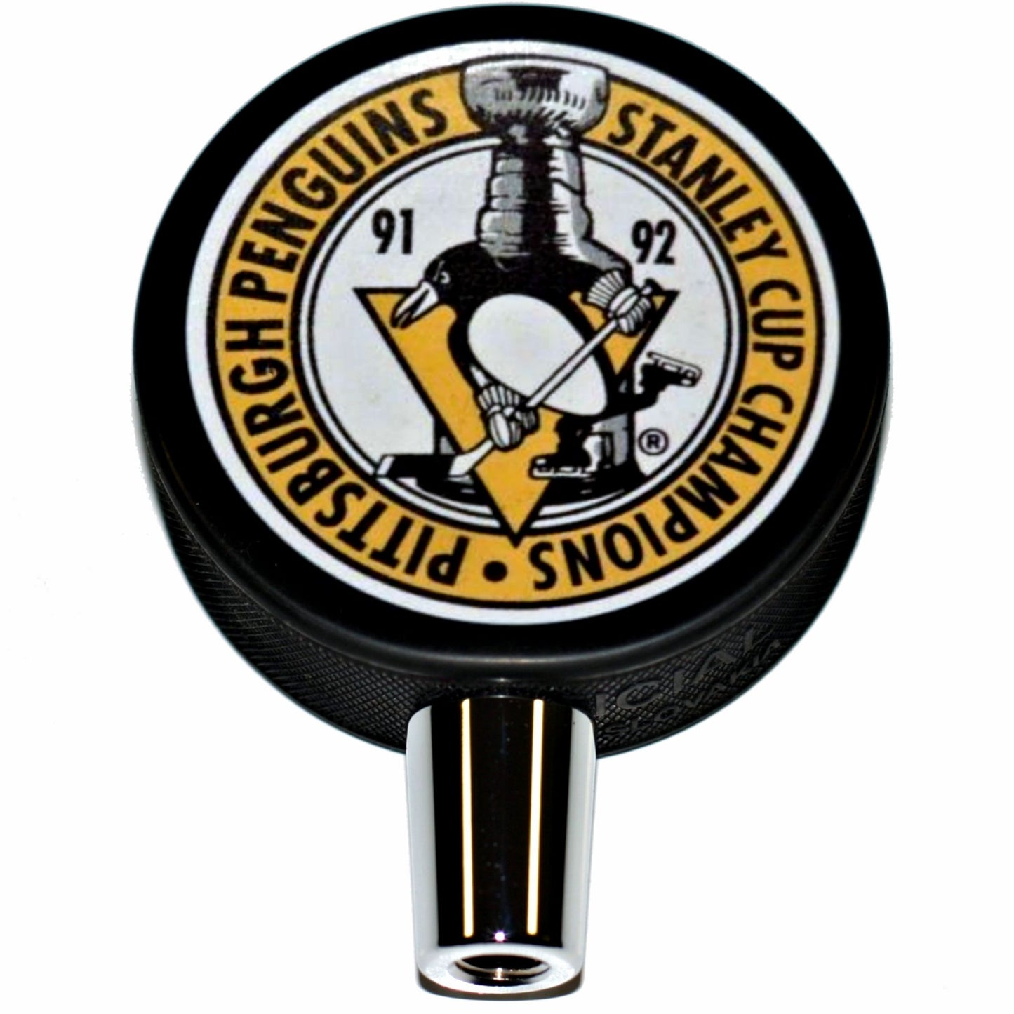 Pittsburgh Penguins 1992 Stanley Cup Champions Hockey Puck Beer Tap Handle