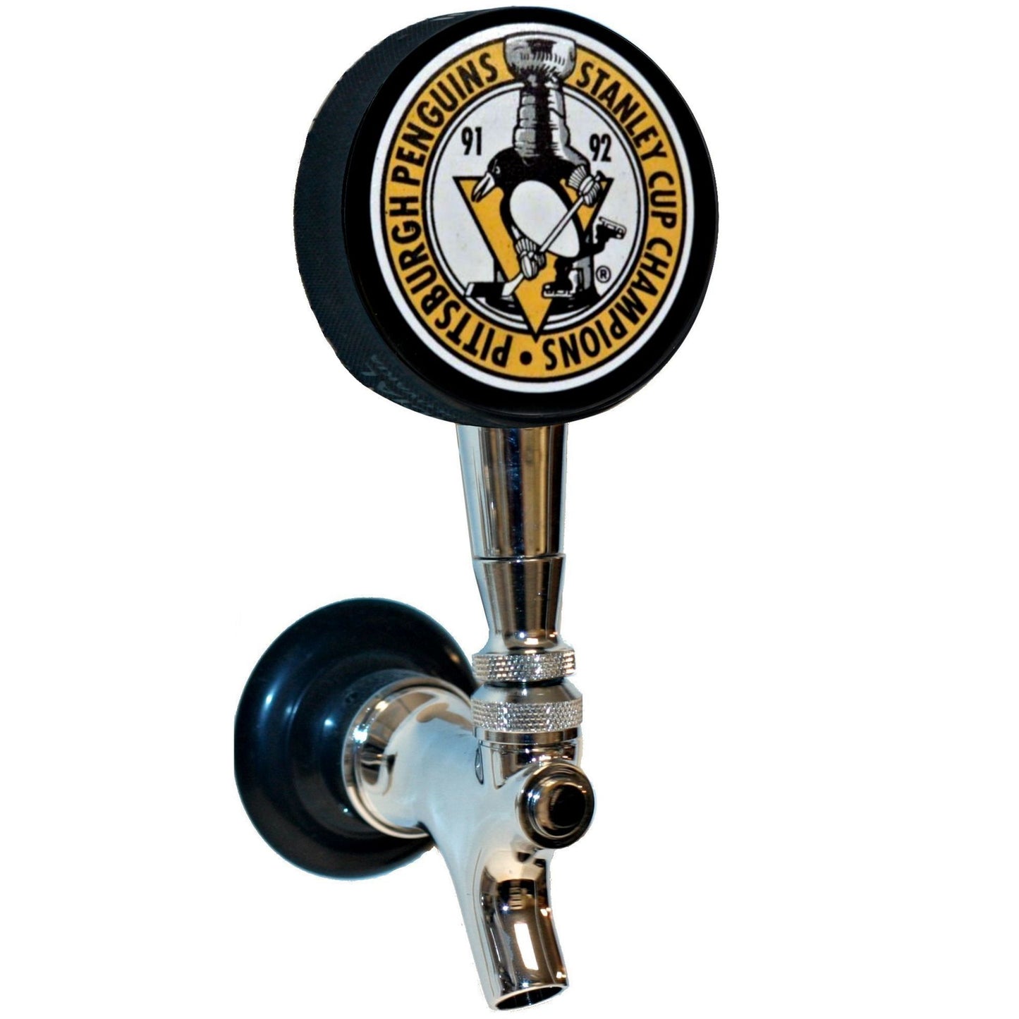 Pittsburgh Penguins 1992 Stanley Cup Champions Hockey Puck Beer Tap Handle