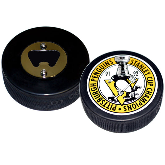 Pittsburgh Penguins 1992 Stanley Cup Champions Hockey Puck Bottle Opener