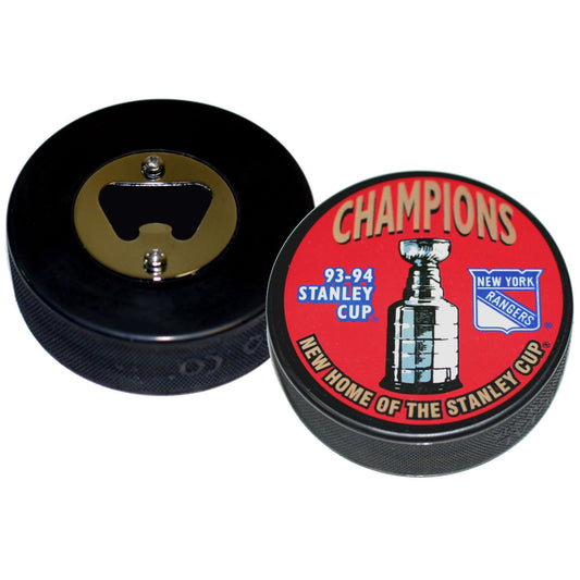 New York Rangers 1994 Stanley Cup Champions Hockey Puck Bottle Opener