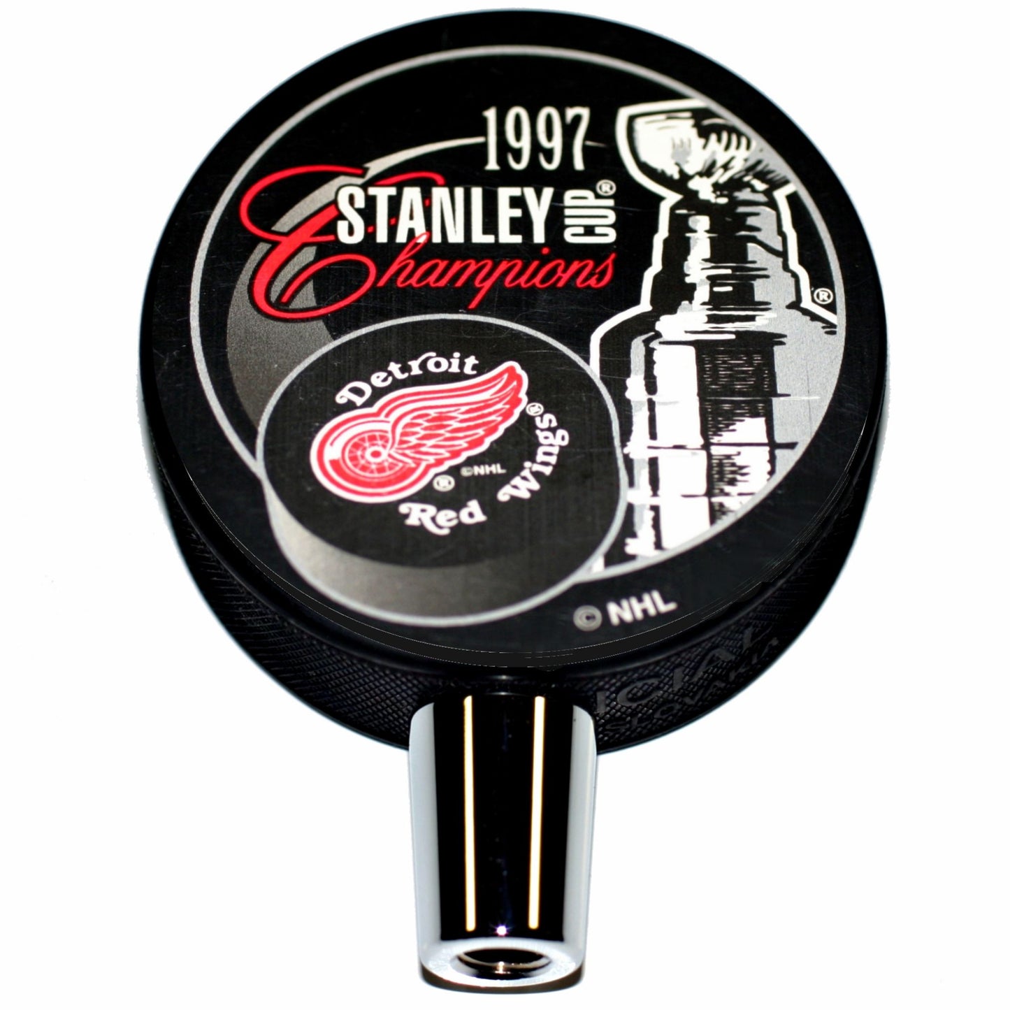 Detroit Red Wings 1997 Stanley Cup Champions Hockey Puck Beer Tap Handle