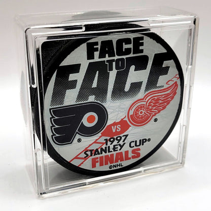 1997 NHL Stanley Cup Finals Face To Face Dueling Hockey Puck