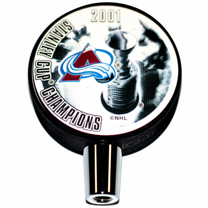 Colorado Avalanche 2001 Stanley Cup Champions Hockey Puck Beer Tap Handle