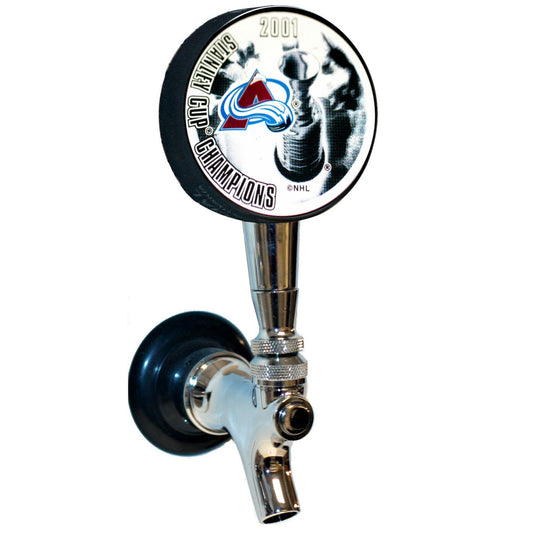 Colorado Avalanche 2001 Stanley Cup Champions Hockey Puck Beer Tap Handle