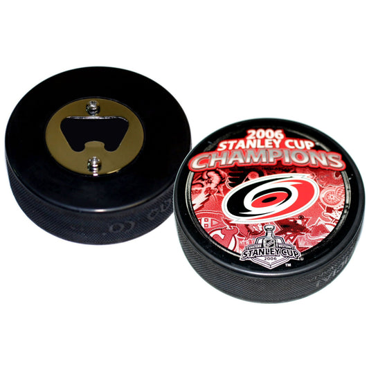 Carolina Hurricanes 2006 Stanley Cup Champions Hockey Puck Bottle Opener