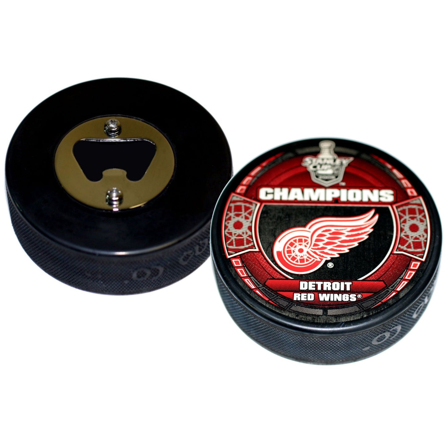 Detroit Red Wings 2008 Stanley Cup Champions Hockey Puck Bottle Opener