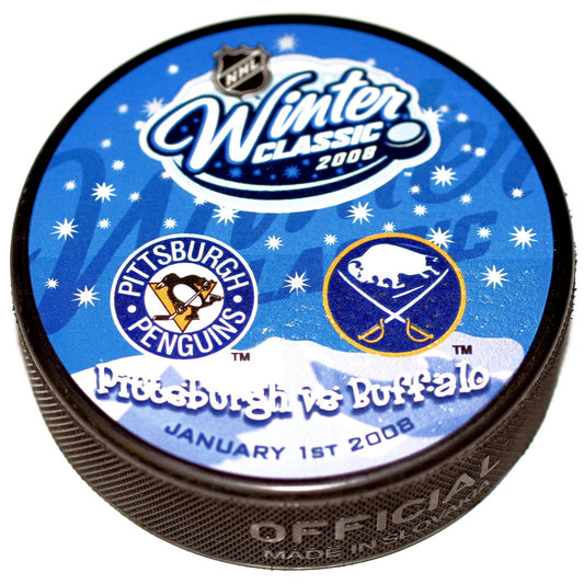 2008 NHL Winter Classic Dueling Collectible Hockey Puck -Pittsburgh Penguins vs the Buffalo Sabres-