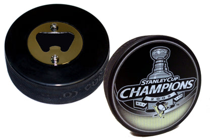 Pittsburgh Penguins 2009 Stanley Cup Champions Hockey Puck Bottle Opener
