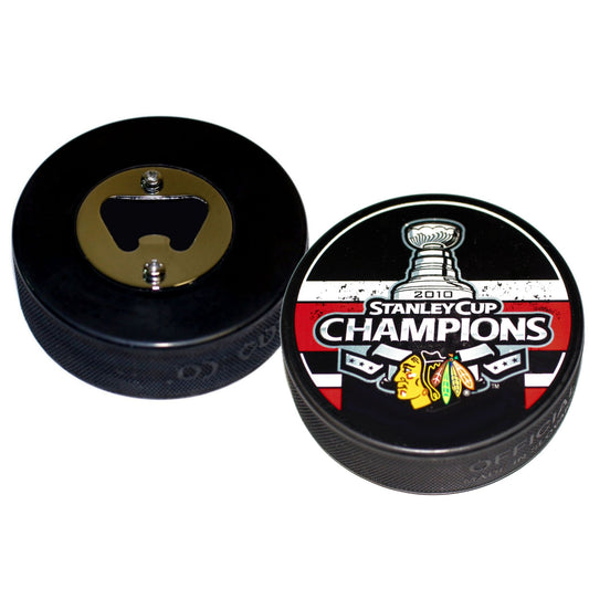 Chicago Blackhawks 2010 Stanley Cup Champions Hockey Puck Bottle Opener